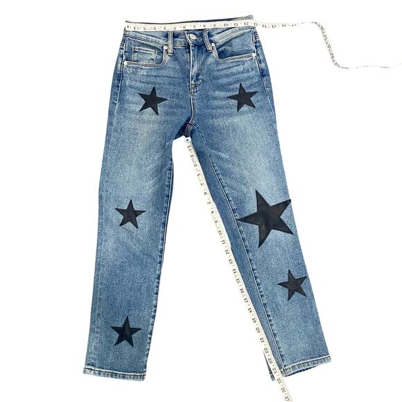 Blank NYC Jeans Womens Size 24 The Madison Crop with Stars Medium Wash - Picture 5 of 10
